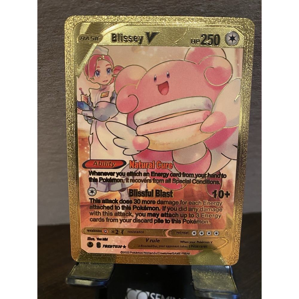 Blissey Foil Metal Pokémon Pokemon Fan Art Collectible‎ Card Trading